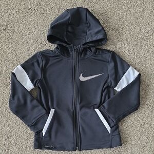 Kid's Nike Black and White Full-Zip Hoodie Sz 6M